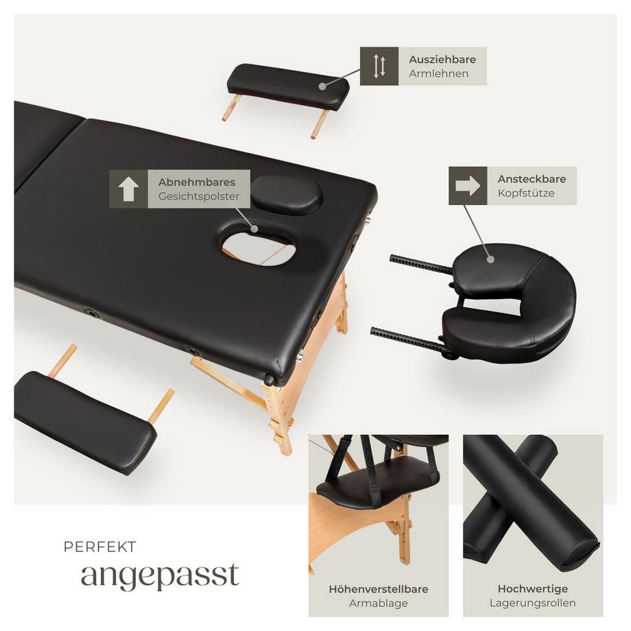 Tectake Set lettino da massaggio a 2 zone Freddi Larghezza 61 cm,Imbottitura 5 cm  