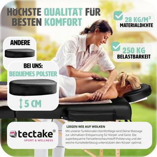 Tectake 2 Zonen Massageliege-Set Freddi mit 5cm Polsterung, Rollen und Holzgestell  