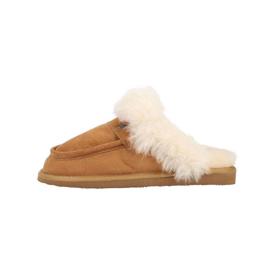 Shepherd Hausschuh mit Veloursleder-Optik und offener Ferse  