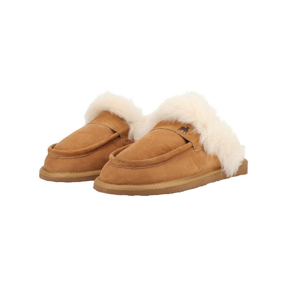 Shepherd Hausschuh mit Veloursleder-Optik und offener Ferse  