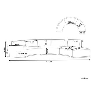 Beliani Halbrundes Sofa aus Leinen Modern BOLEN  