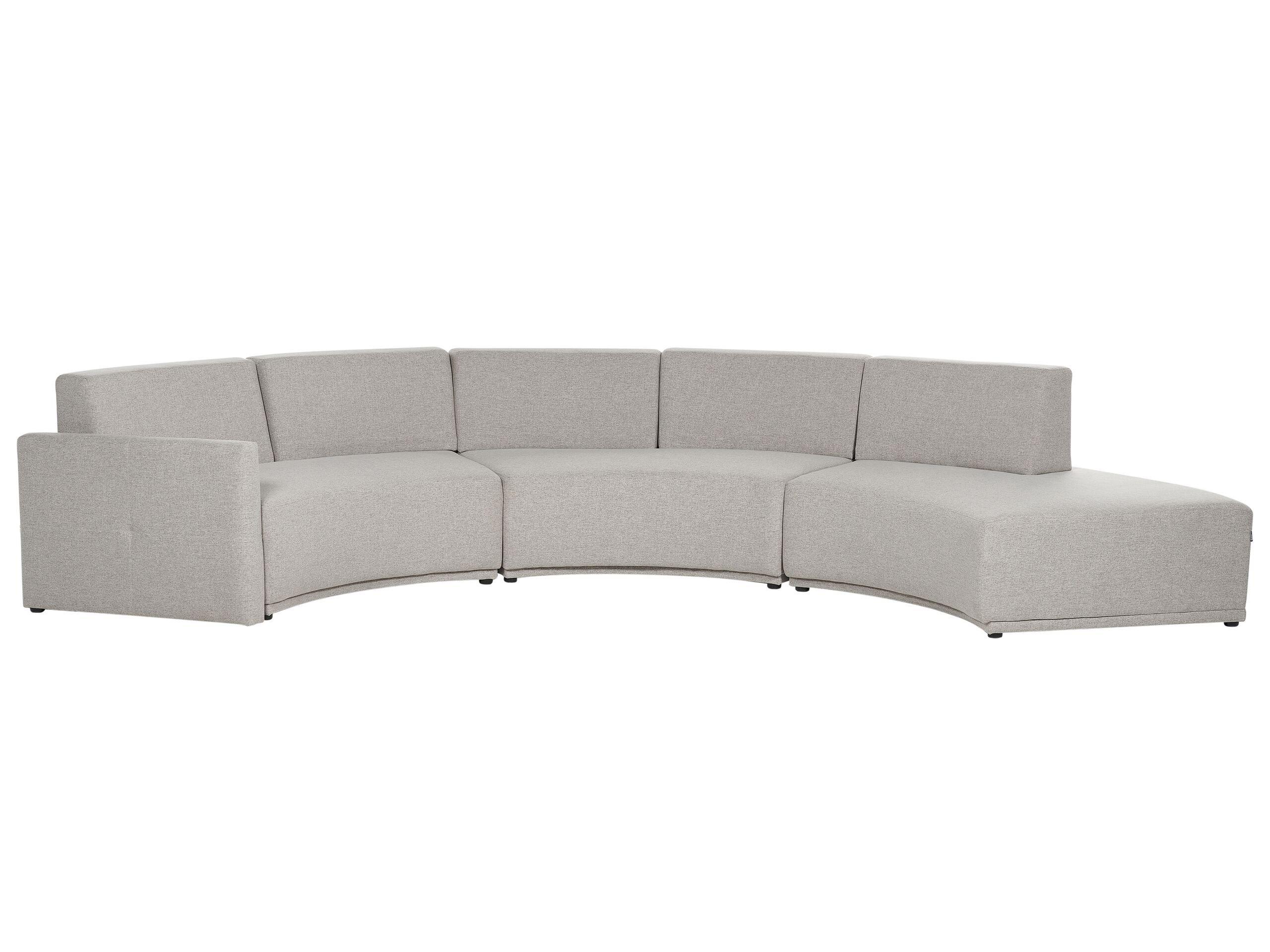 Beliani Halbrundes Sofa aus Leinen Modern BOLEN  