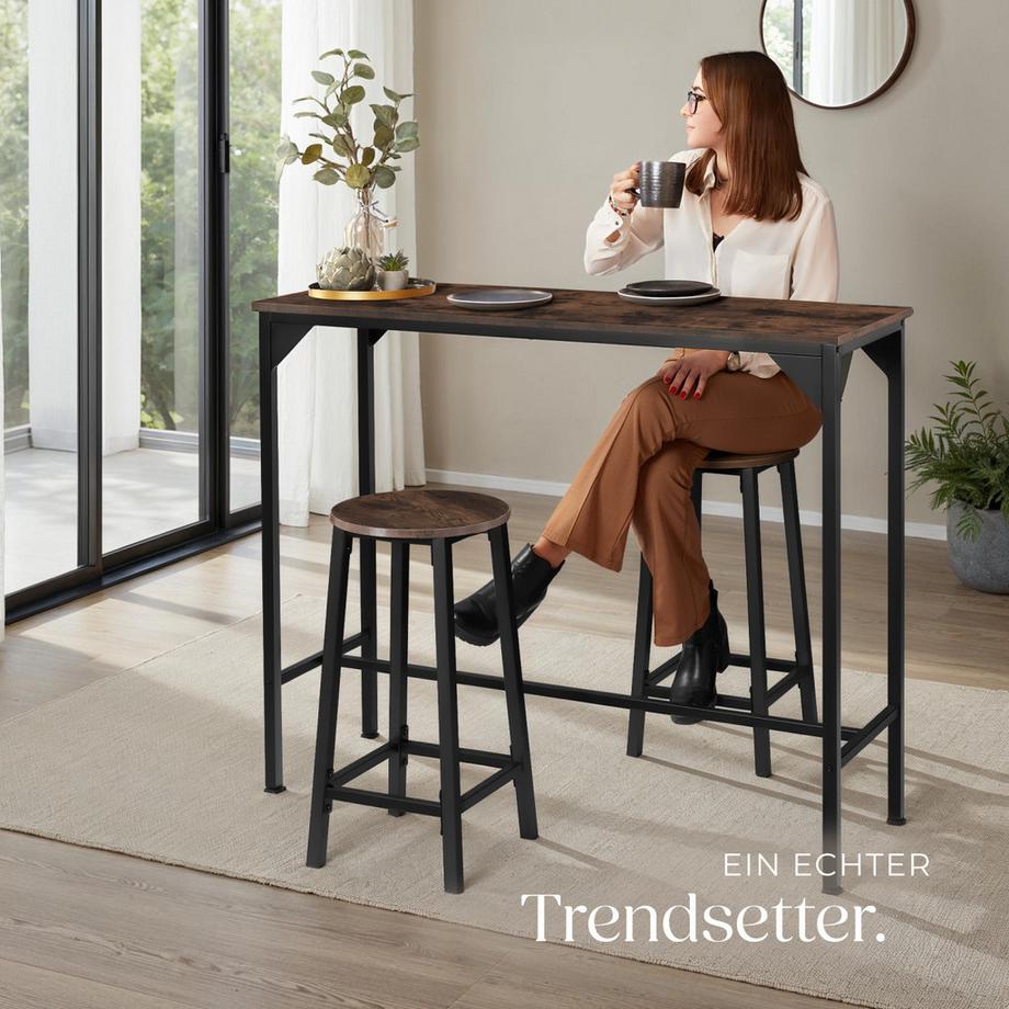 Tectake Bartisch Kerry Industrial Style Holz und Stahl  