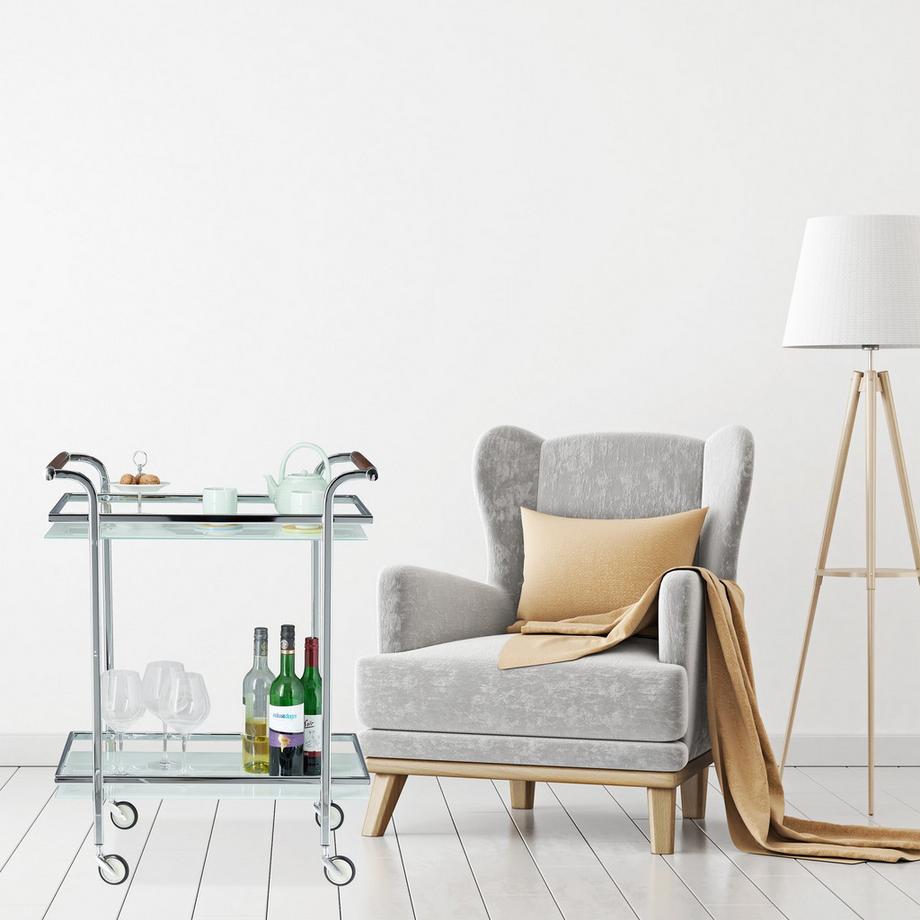 B2X Servierwagen Milchglas  