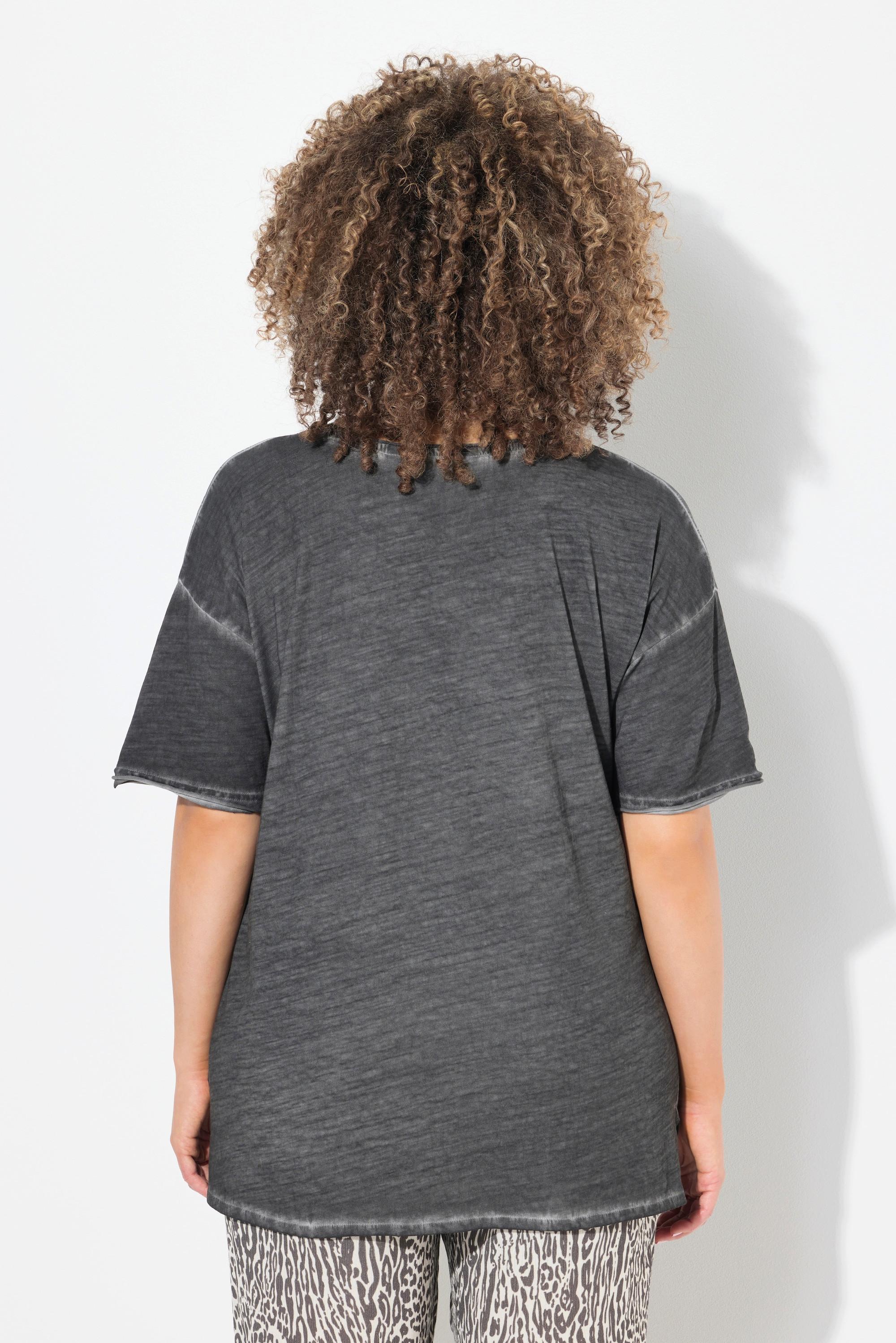 Ulla Popken T-Shirt Oversize Taschino con Ruche  