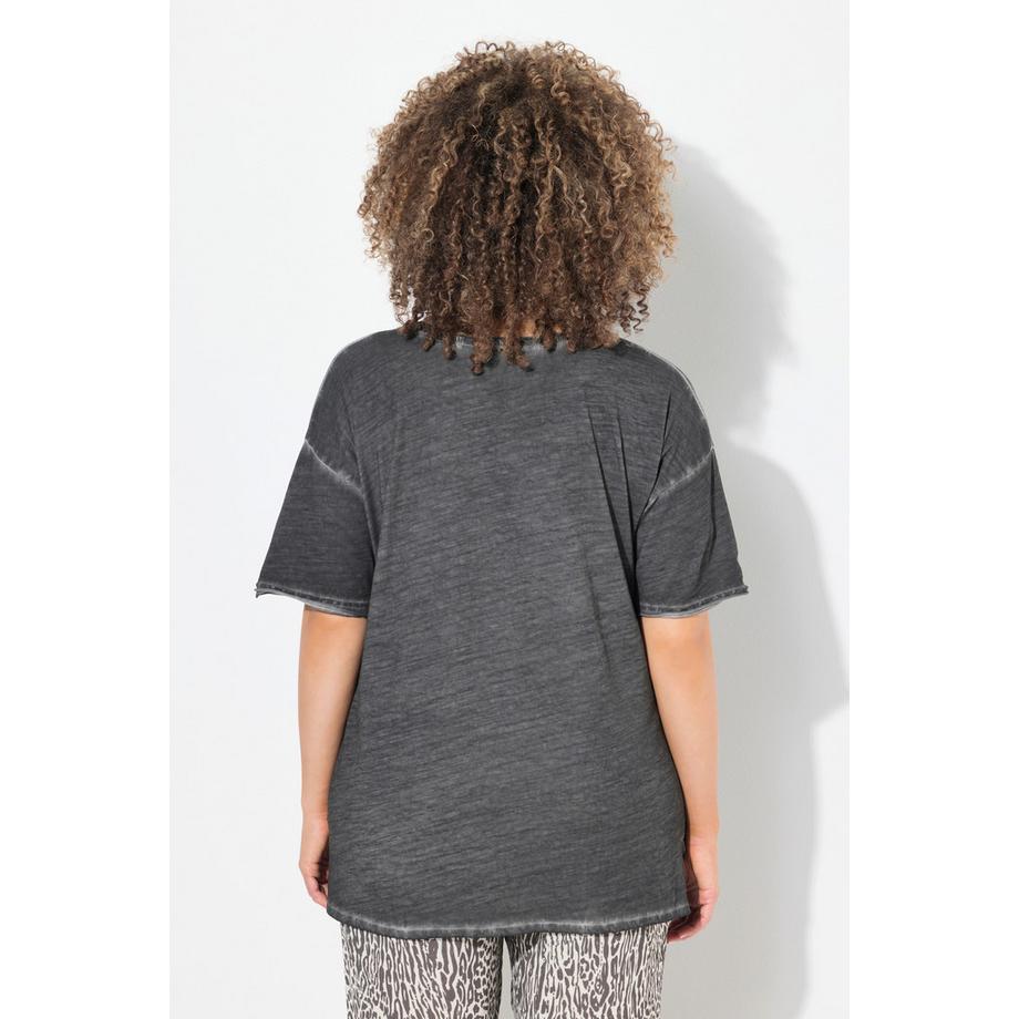 Ulla Popken T-Shirt Oversize Poche Poitrine Volantée  