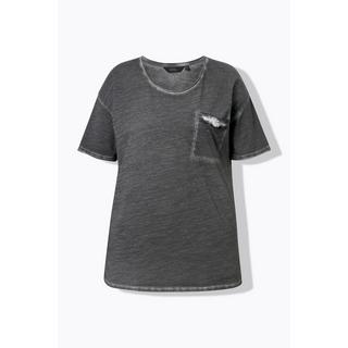 Ulla Popken T-Shirt Oversize Taschino con Ruche  