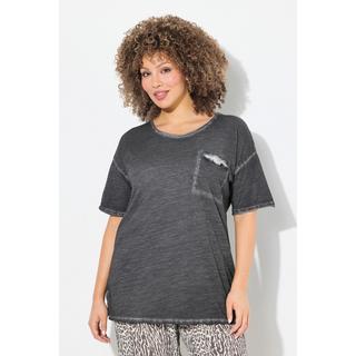 Ulla Popken T-Shirt Oversize Taschino con Ruche  