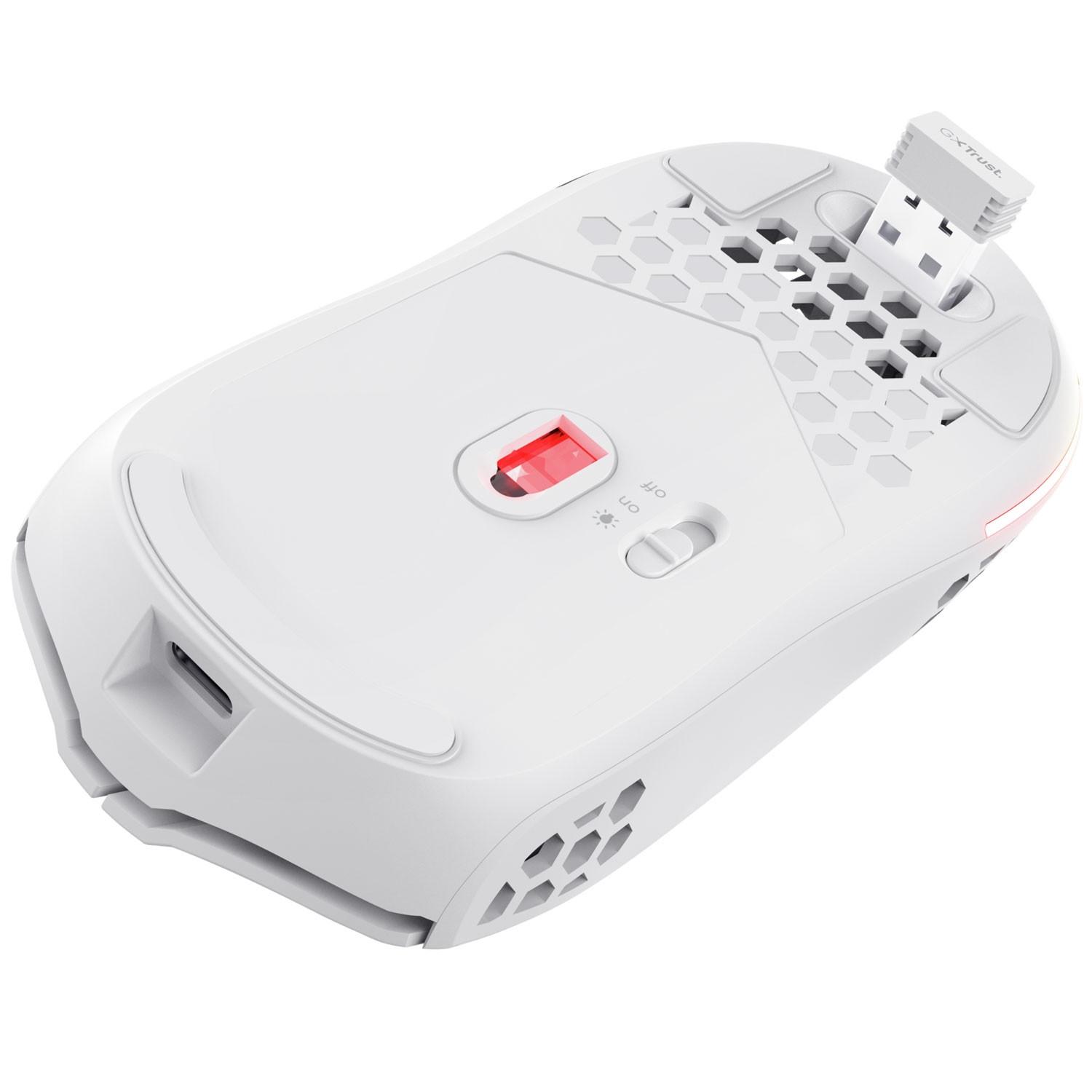 Trust  GXT 929W Helox Kabellose, leichte Gaming-Maus, Weiß 