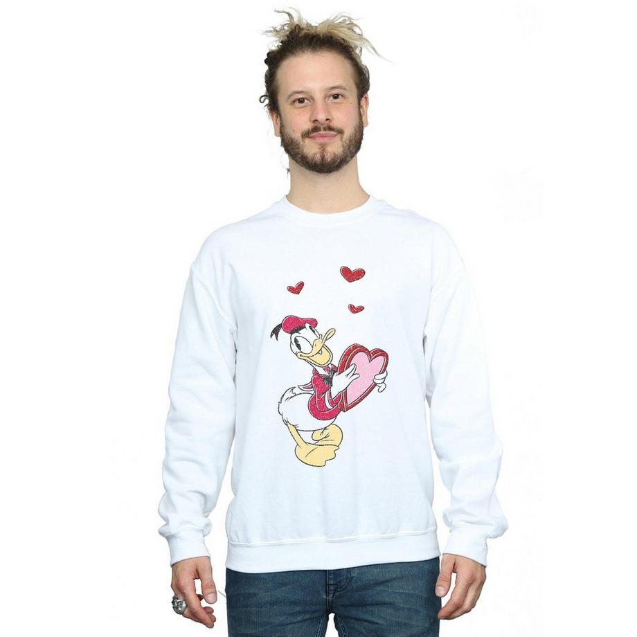 Disney Donald Duck Coeur Imprimé Graphique Sweatshirt  