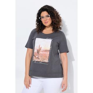 Ulla Popken T-shirt Classic Cactus Bordi Arrotolati Scollo Rotondo Maniche Corte  