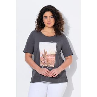 Ulla Popken T-shirt Classic Cactus Bordi Arrotolati Scollo Rotondo Maniche Corte  