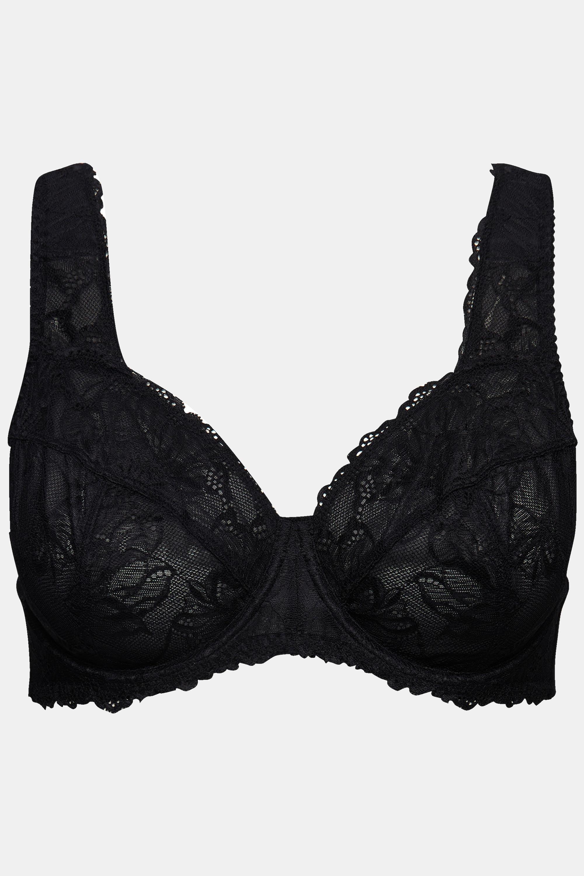 Ulla Popken  Soutien-gorge avec dentelle, armatures et bretelles larges - bonnets B-F 