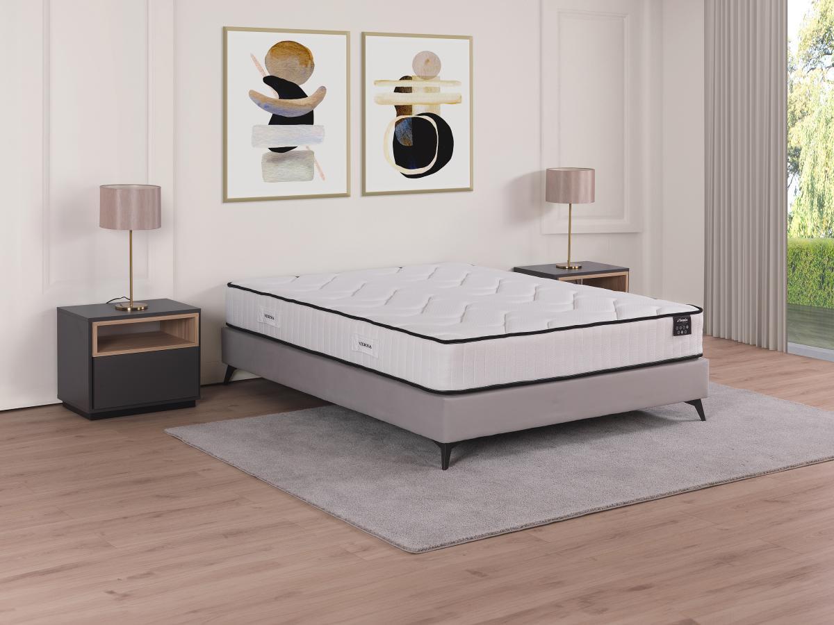 Ysmée Hôtel Matelas 160 x 200 cm anti-feu ressorts ensachés 5 zones et mémoire de forme ép.25cm - VERNA de YSMÉE HÔTEL  