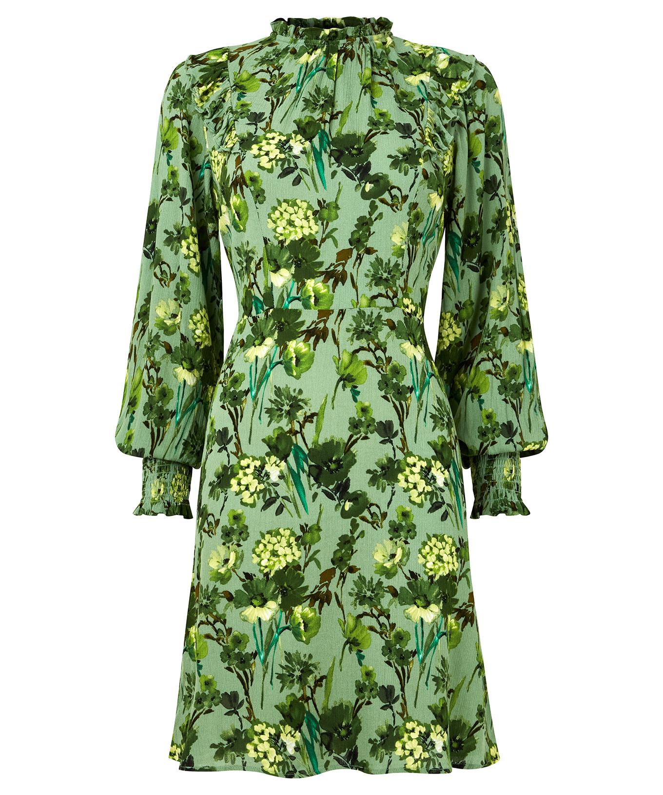 Joe Browns  Robe Col Montant Florale et Volantée 