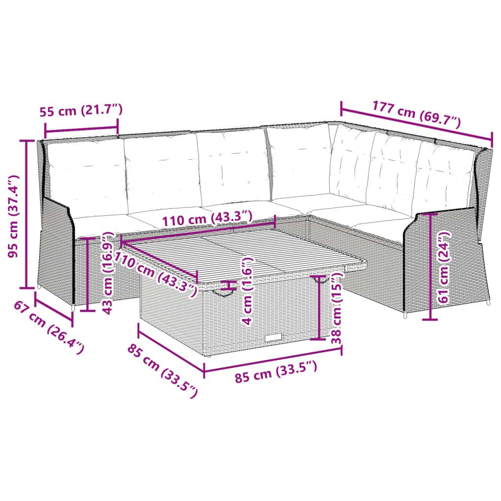 VidaXL set salotti da giardino Polirattan  