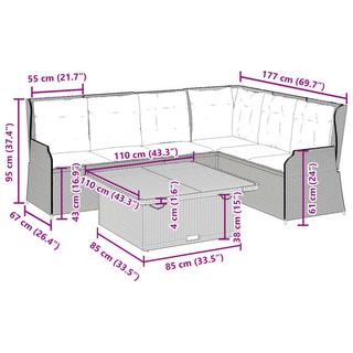 VidaXL Garten-lounge-set poly-rattan  