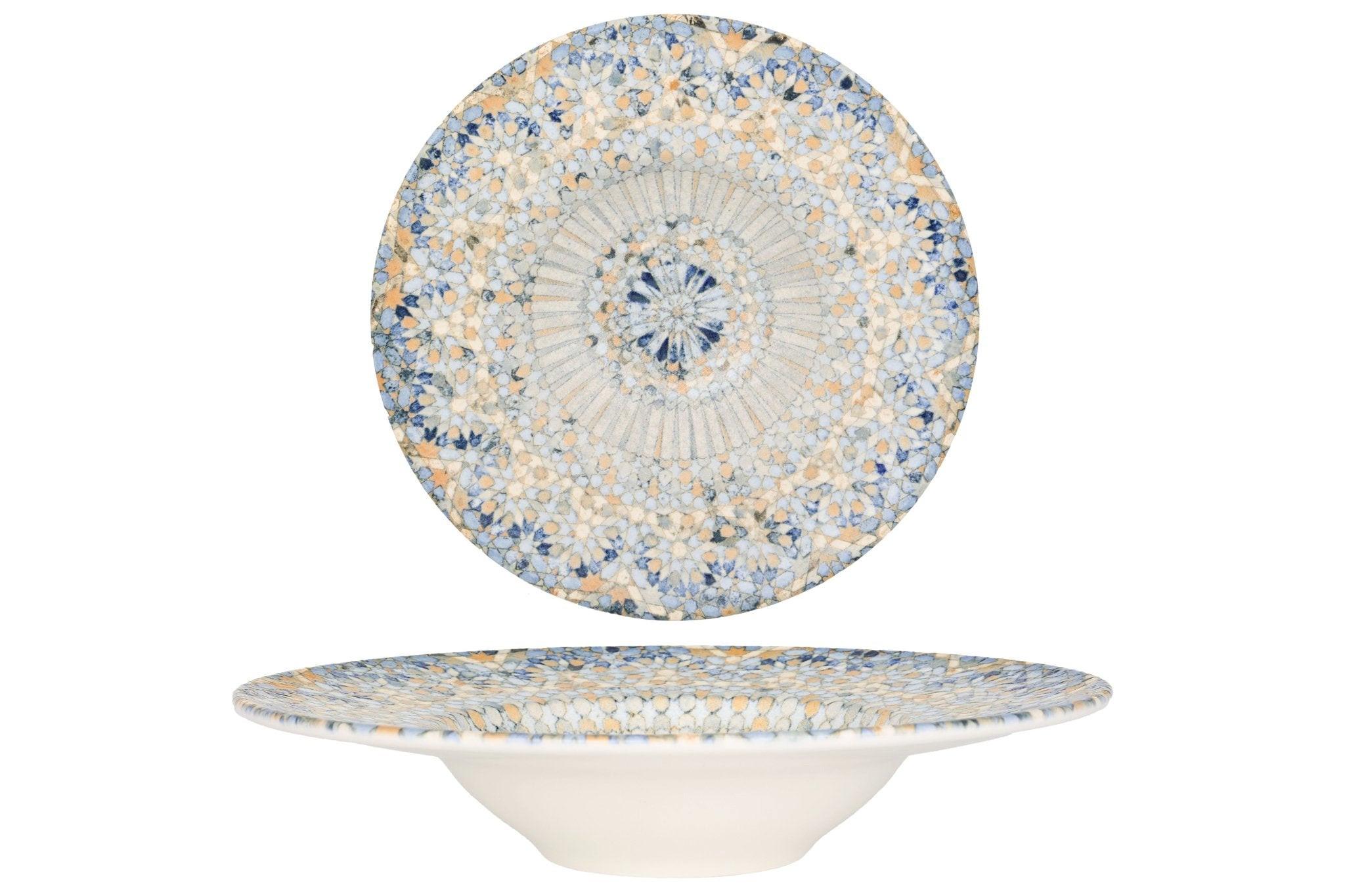 Bonna  Assiette De Pâtes - Luca Mosaic -  Porcelaine - lot de 2 