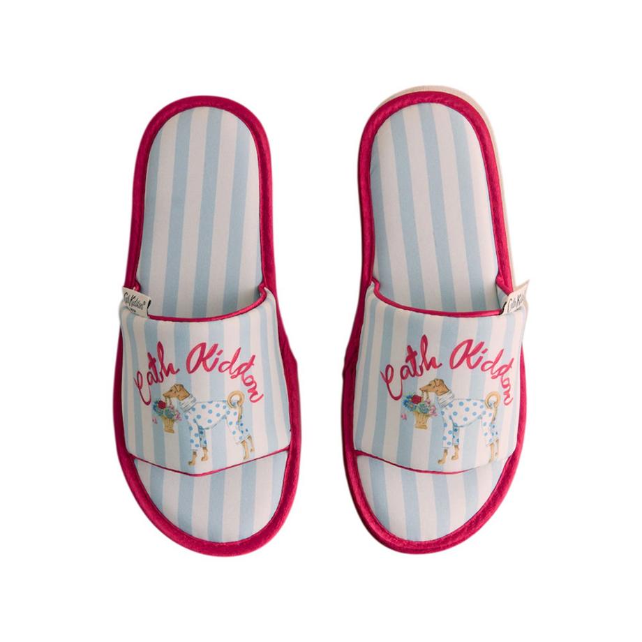 Cath Kidston Chaussons rayés à motif chien  