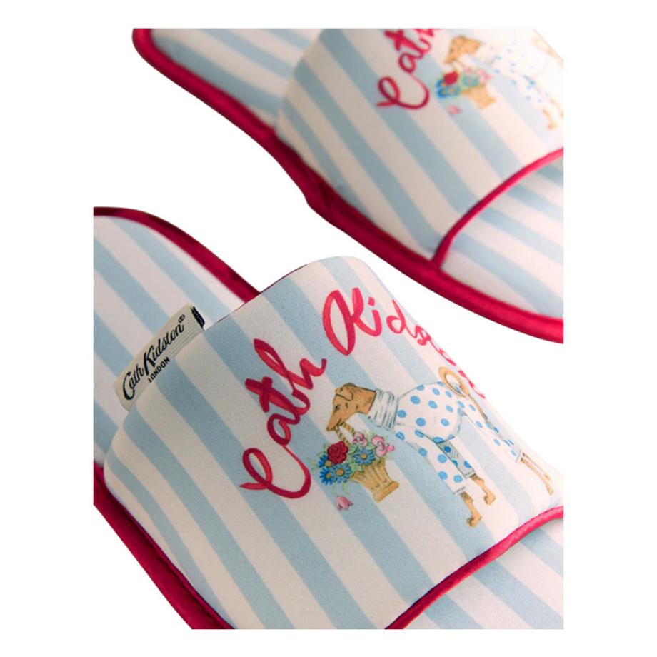 Cath Kidston Chaussons rayés à motif chien  