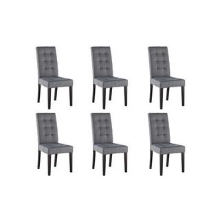 Vente-unique Lot de 6 chaises VILLOSA TissuPieds bois  