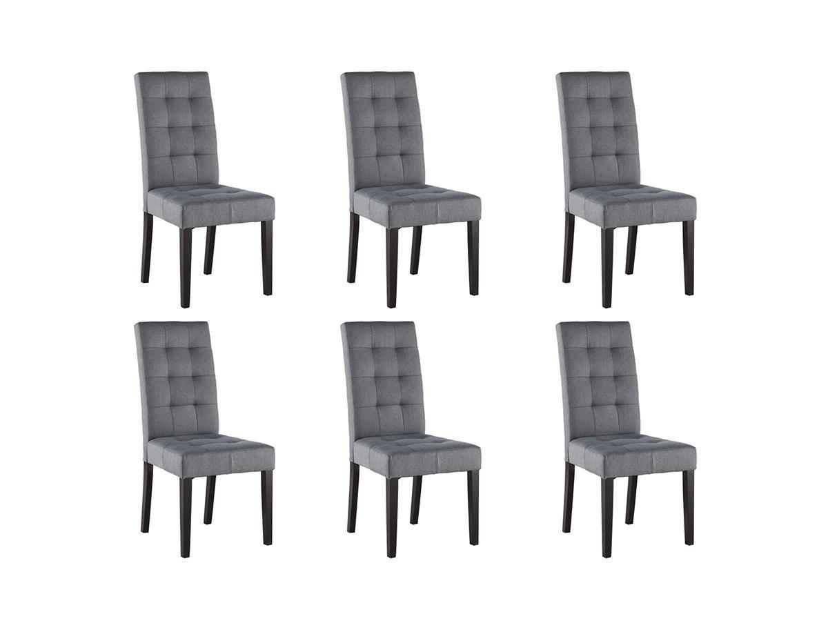 Vente-unique Lot de 6 chaises VILLOSA TissuPieds bois  