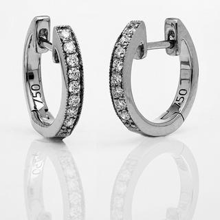 MUAU Schmuck  Boucles d'oreilles en or blanc 750/18K diamant 0,14ct. 