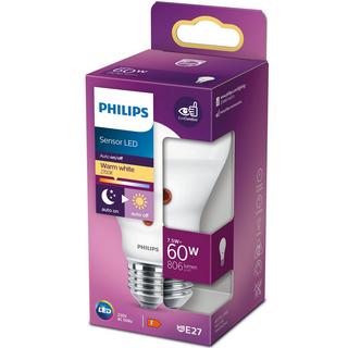 PHILIPS LED E27 Normal 60W Capteur crépusculaire 806lm  