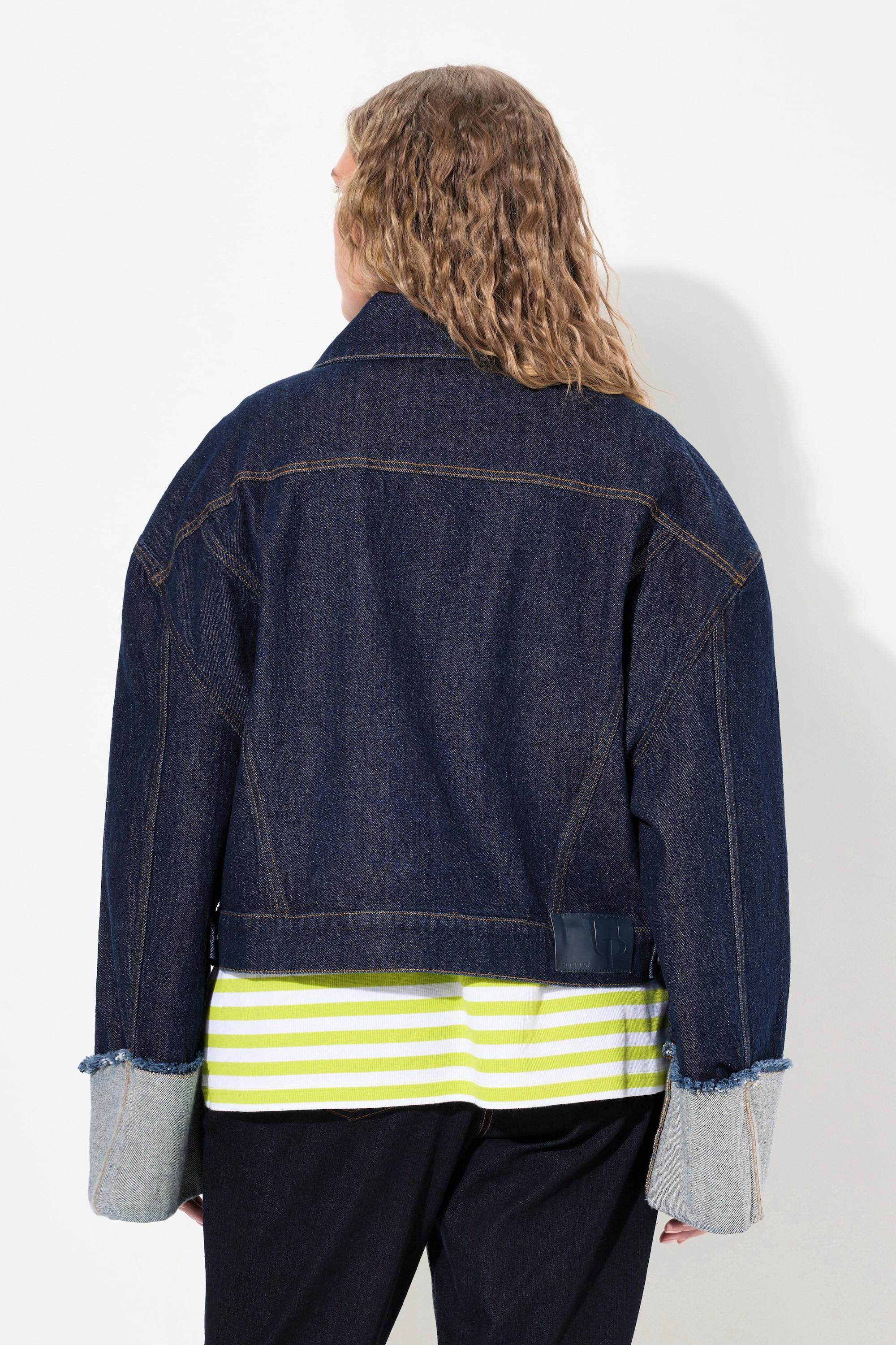 Ulla Popken Giacca di jeans stretch Collo a camicia  