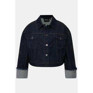 Ulla Popken Giacca di jeans stretch Collo a camicia  