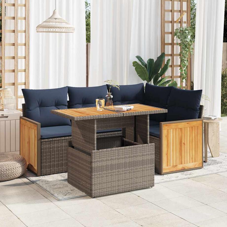 VidaXL Ensemble de canapés de jardin rotin synthétique  