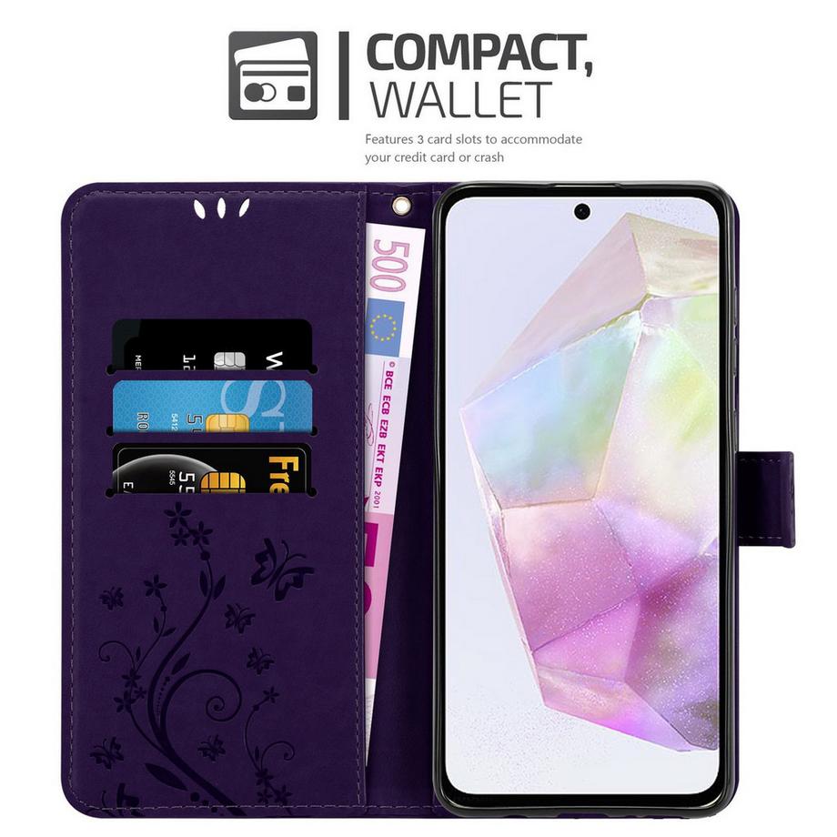 Cadorabo  Samsung Galaxy A35 Hülle mit Blumen Muster 