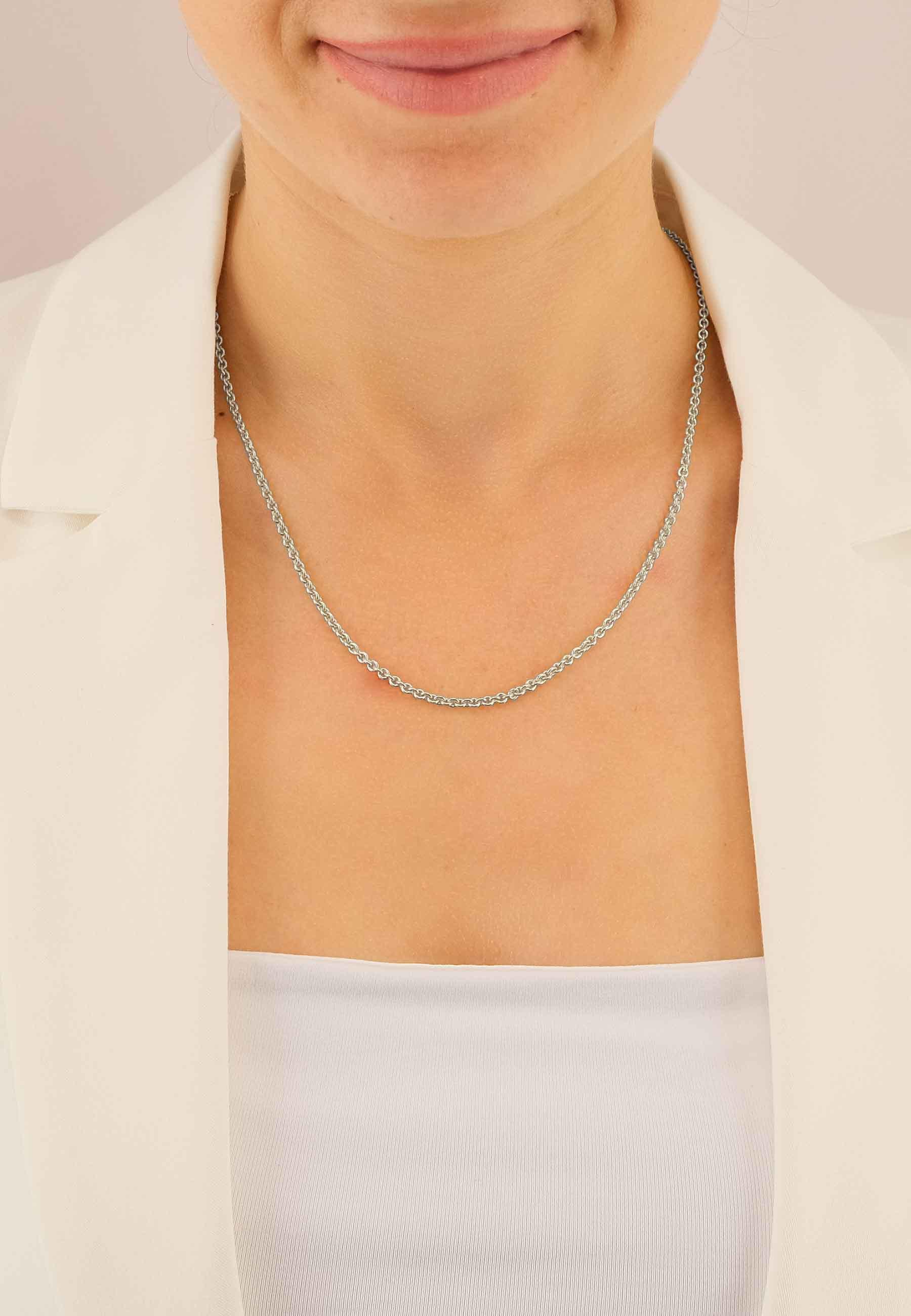 MUAU Schmuck  Collier Rundanker Weissgold 750, 2.7mm, 42cm 