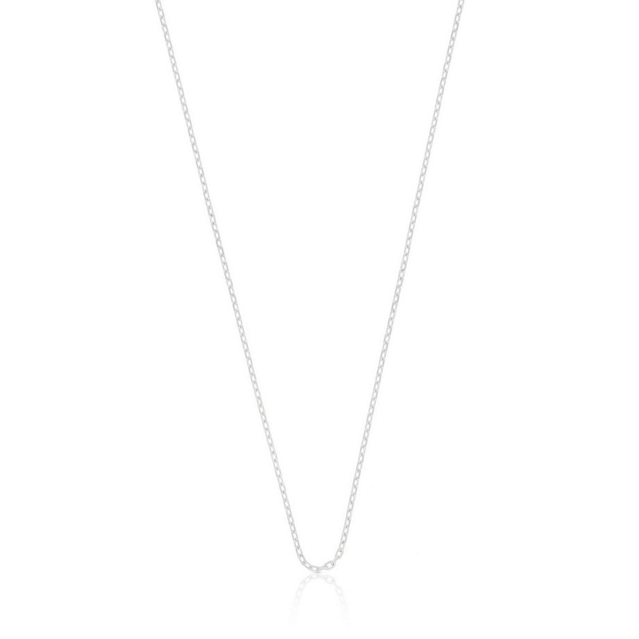 MUAU Schmuck  Collier forçat ronde en or blanc 750, 2,7mm, 42cm 