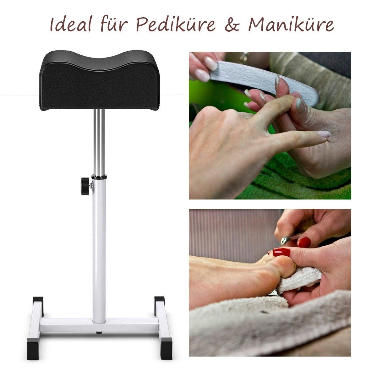 B2X Tabouret de pédicure avec repose-pieds réglable en hauteur pour le soin des ongles dans les salons spa noir  