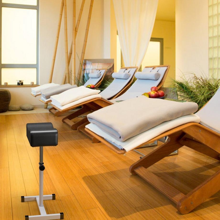 Pediküre Hocker mit Verstellbarer Sitzhöhe Fußhocker für Nagelpflege in Salons Spa Schwarz