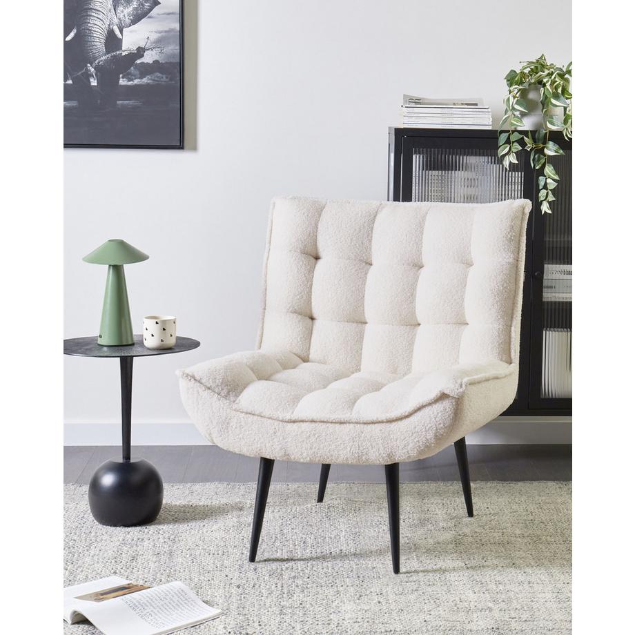 Beliani Poltrona en Bouclé Moderno ALVESTA  