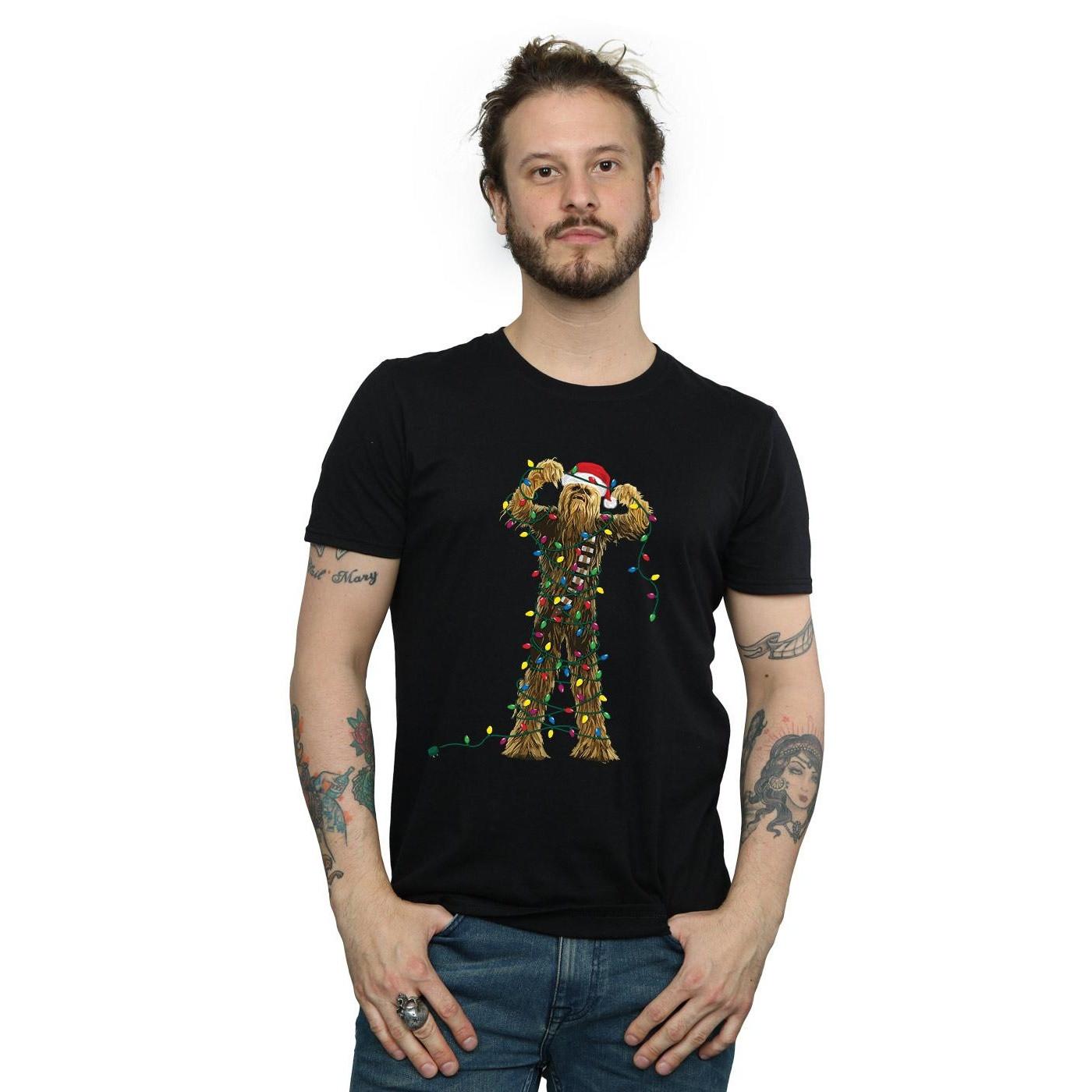 STAR WARS  Tshirt CHEWBACCA CHRISTMAS LIGHTS 