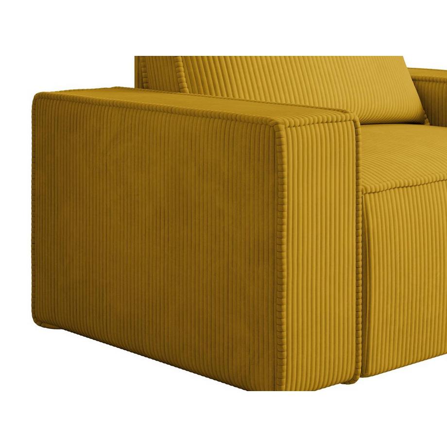 PASCAL MORABITO Fauteuil en velours côtelé jaune AMELIA  