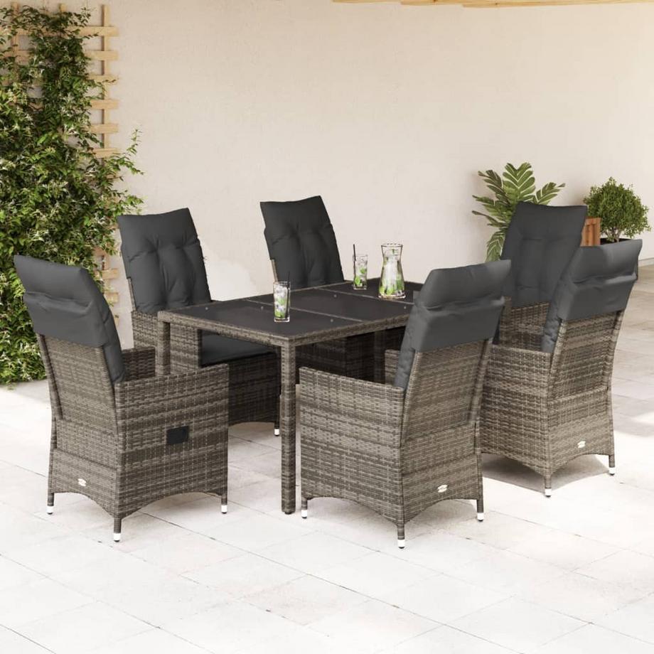 VidaXL Ensemble de salle à manger de jardin rotin synthétique  