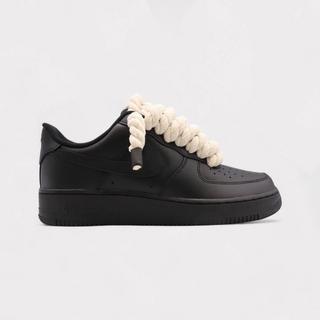 NIKE  Air Force 1 Black - Rope Lace Black 