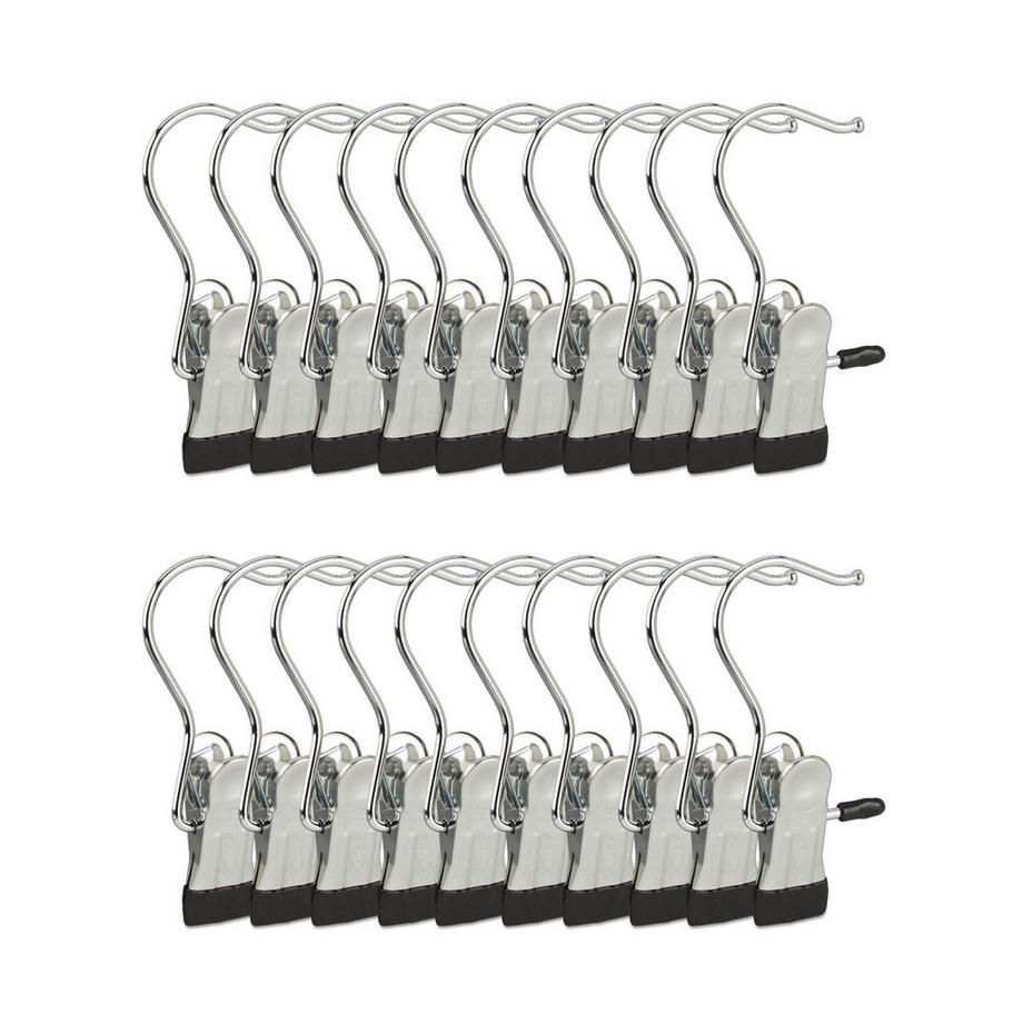 Northix  Lot de 20 cintres pivotants pour bottes, avec pince métallique simple 