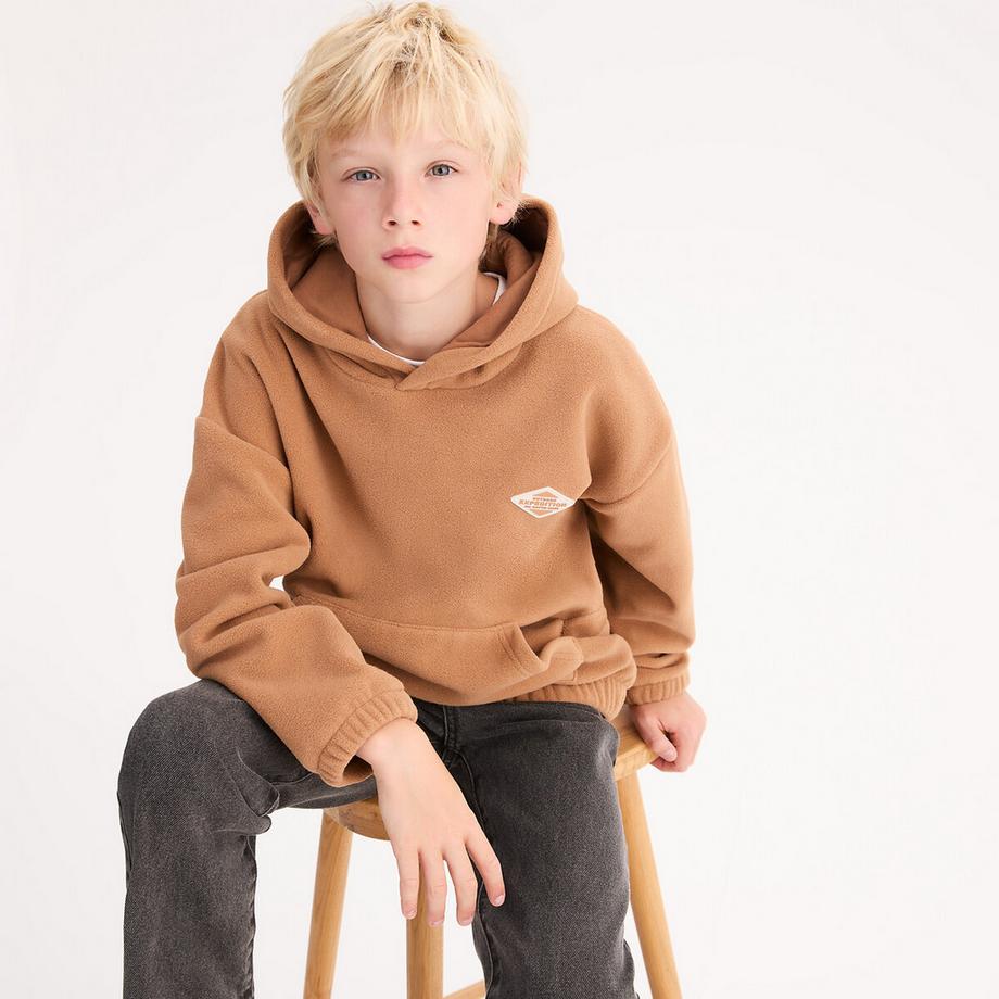 Fleece-Shirt mit Kapuze