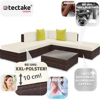 Tectake Rattan Lounge mit Aluminiumgestell Paris  