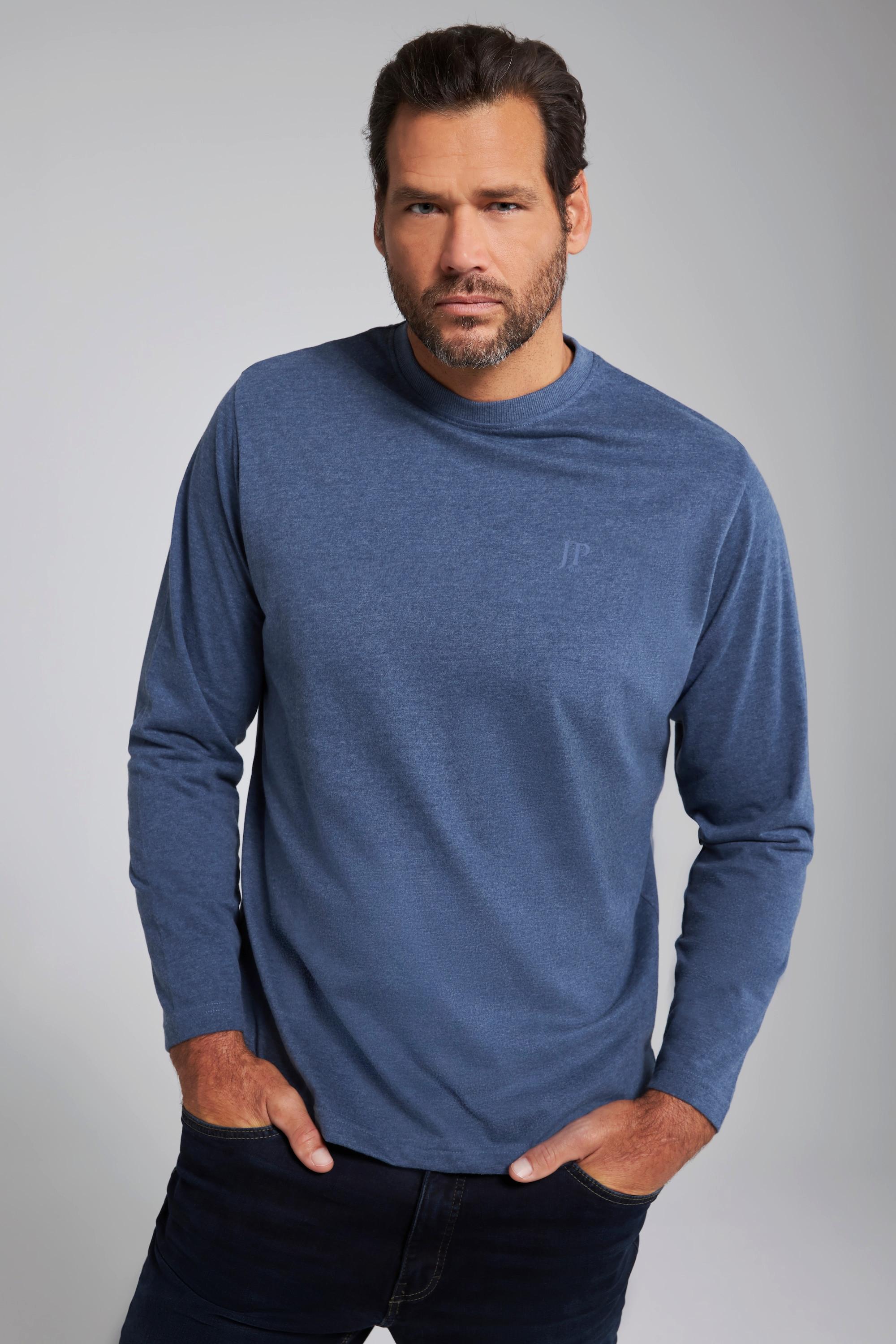 JP1880  Maglia basic a maniche lunghe blue denim 