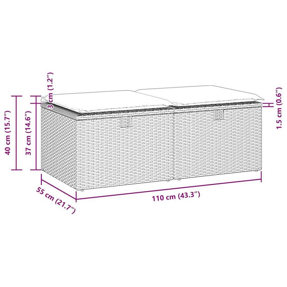 VidaXL Ensemble de canapés de jardin rotin synthétique  