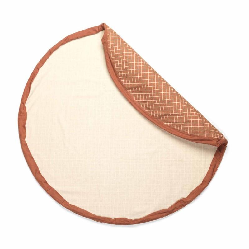 Play&Go Spielzeugsack, Print Organic grid brown, Play&Go  