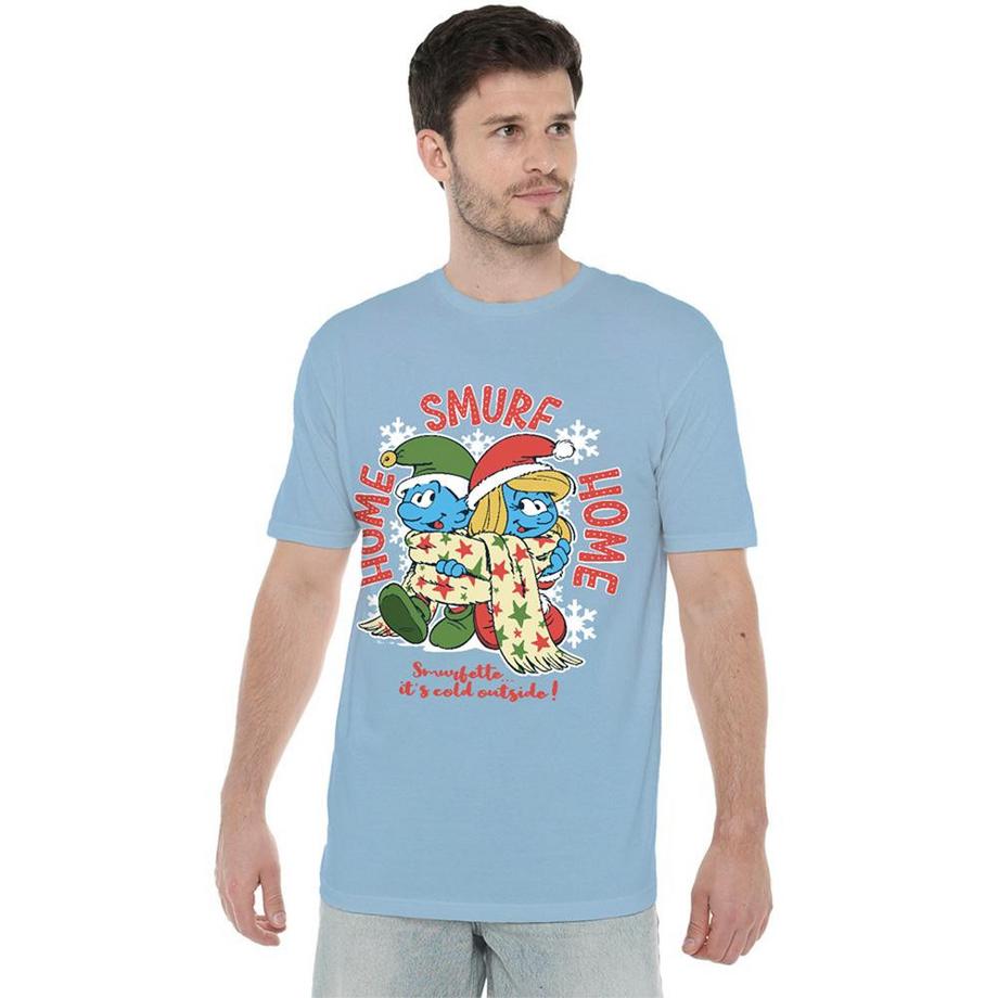 Les Stroumpfs  T-ShirtNoël Home Smurf Home 