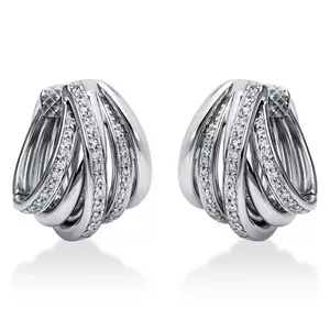 Creolen 750/18K Weissgold Diamant 0.44ct.