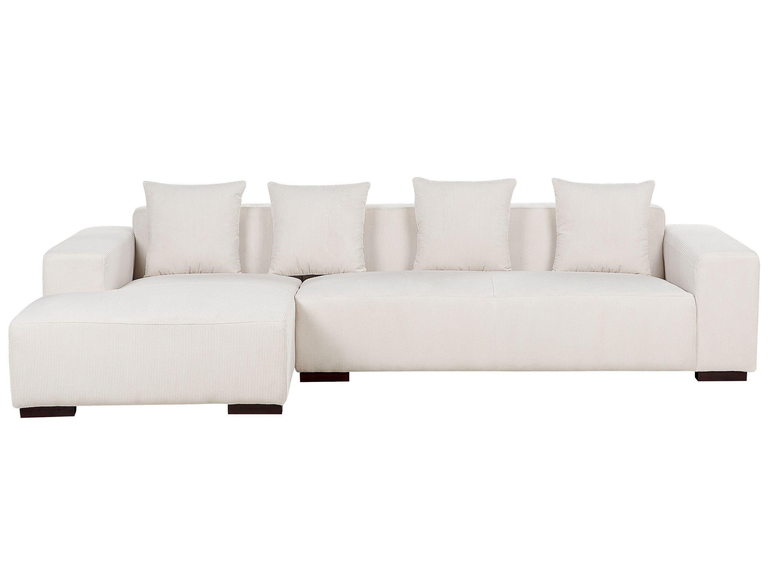 Beliani Ecksofa aus Cord Modern LUNGO  